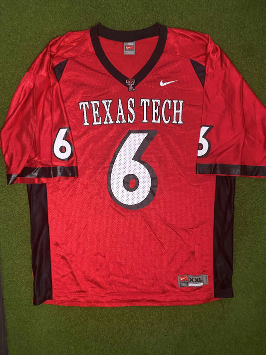 90s Texas Tech Red Raiders - Nike - #6 - Vintage College Football Jersey (2XL) - Gametime Vintage