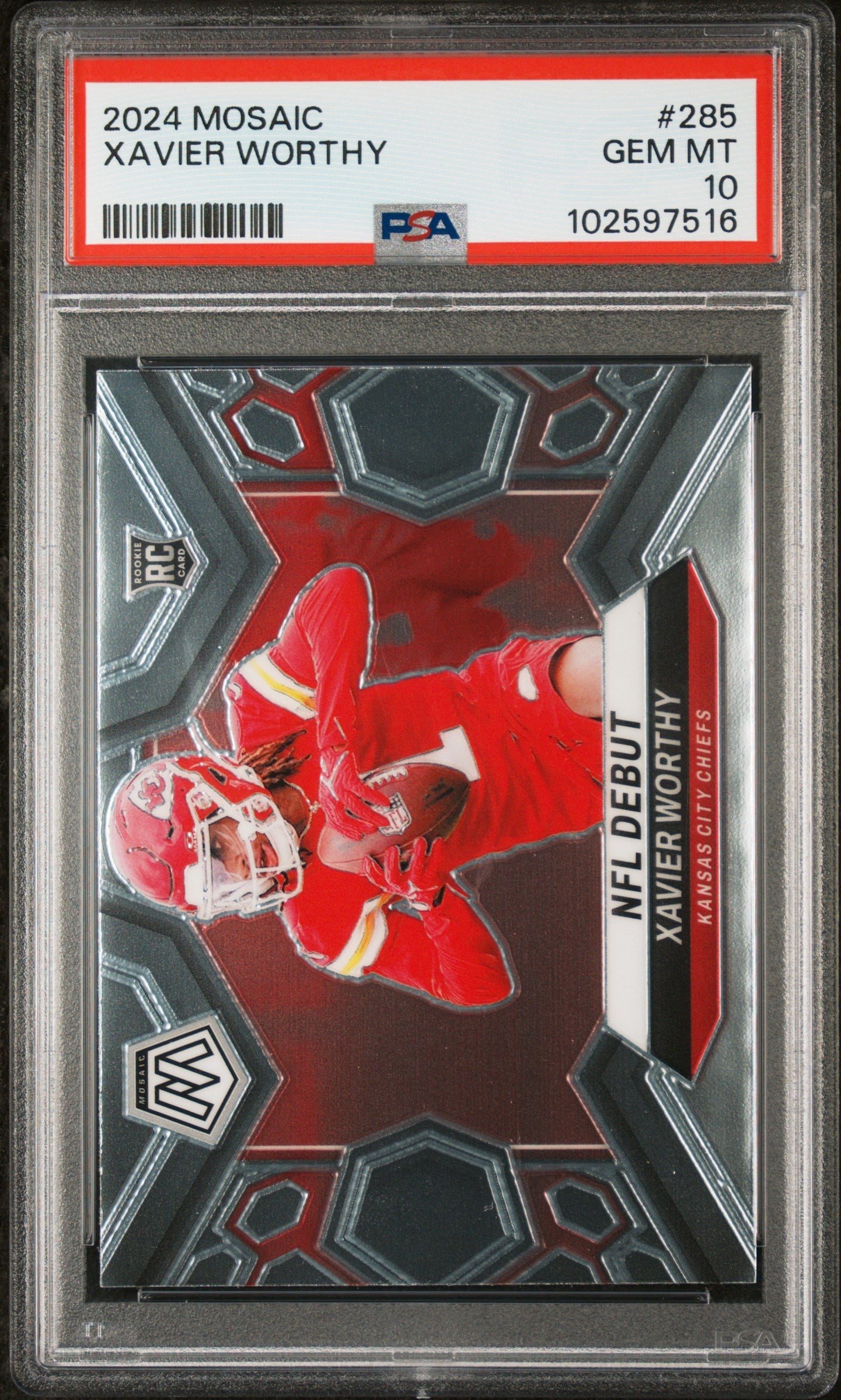 Graded 2024 Panini Mosaic Xavier Worthy #285 Rookie RC Football Card PSA 10 Gem Mint
