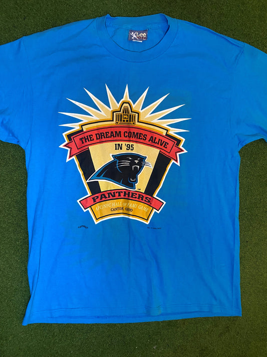 1995 Carolina Panthers - The Dream Comes Alive - Double Sided - Vintage NFL T-Shirt (XL) Gametime Vintage