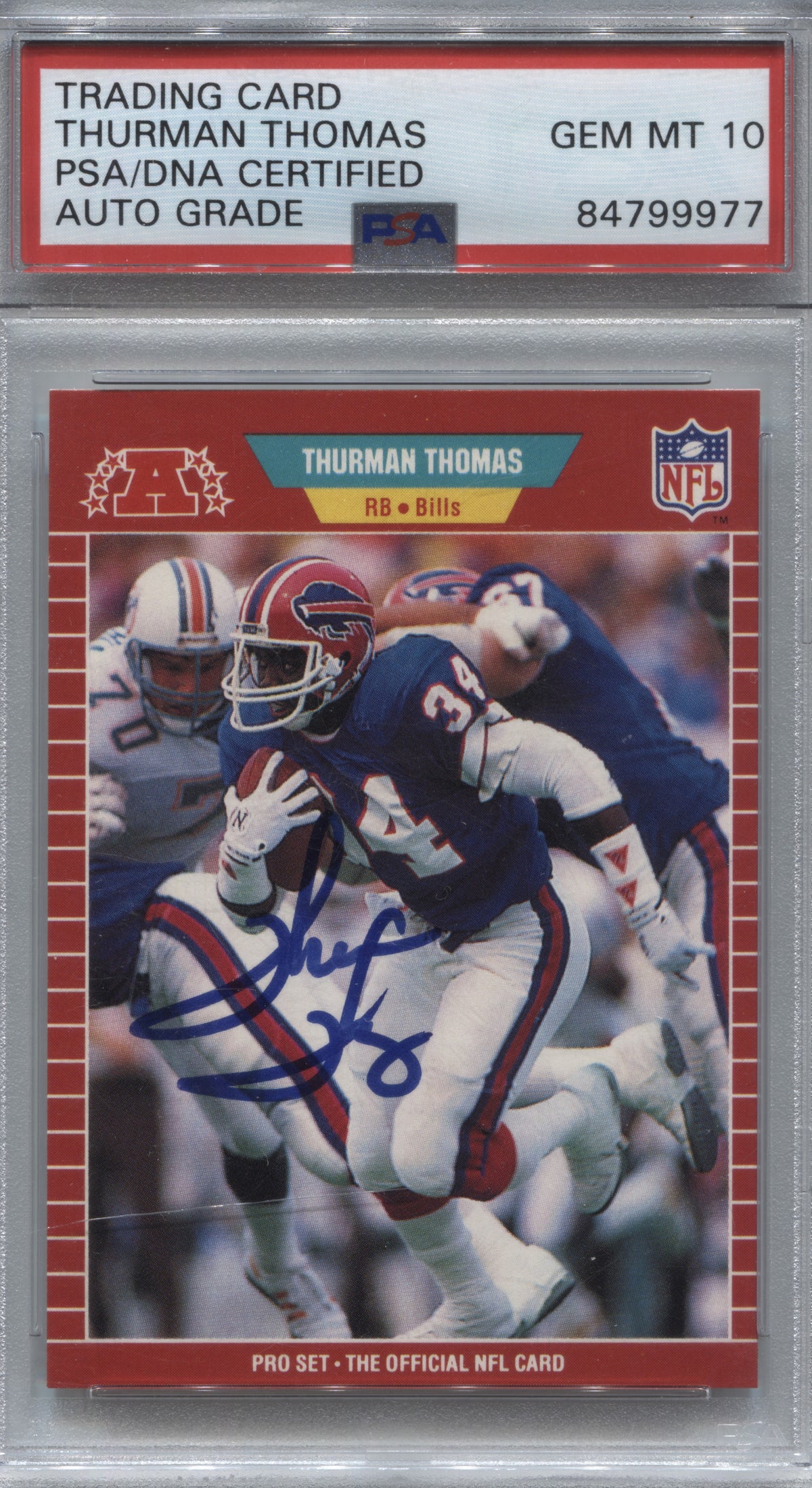 1989 Pro Set Thurman Thomas Rookie #32 Signed PSA/DNA Auto 10