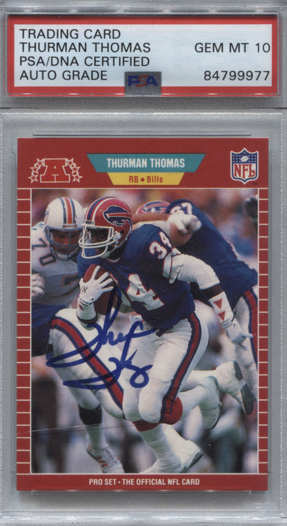 1989 Pro Set Thurman Thomas Rookie #32 Signed PSA/DNA Auto 10
