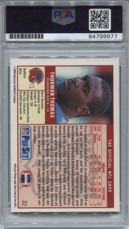 1989 Pro Set Thurman Thomas Rookie #32 Signed PSA/DNA Auto 10