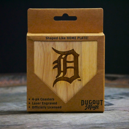 Detroit Tigers Dugout Mug® Wood Coaster