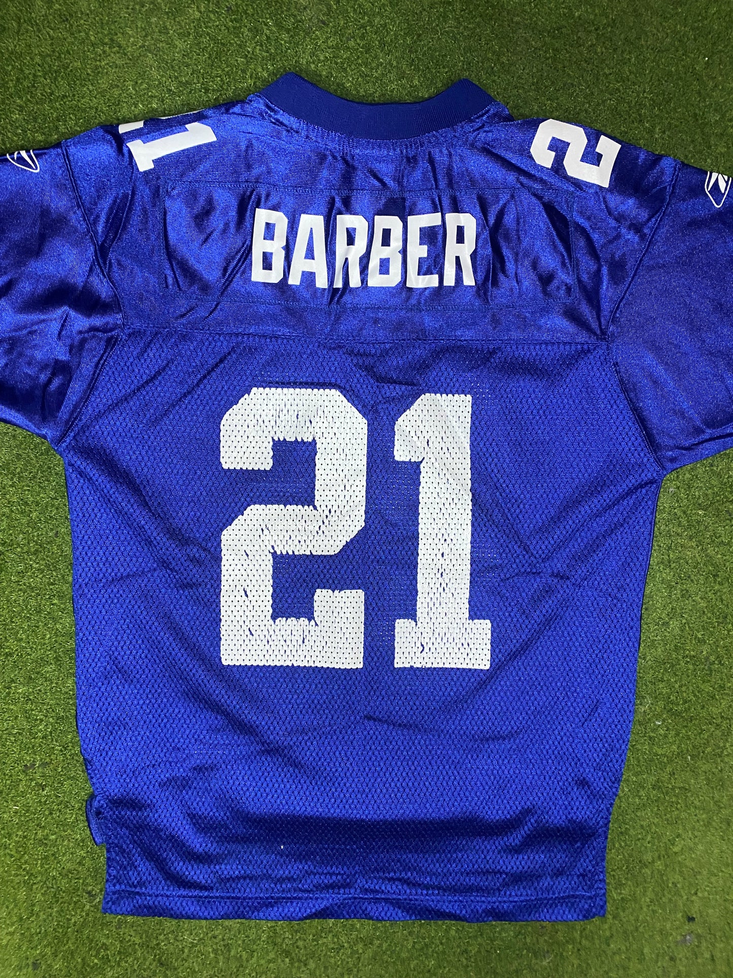 00s New York Giants - Tiki Barber #21 - Reebok - Vintage NFL Jersey (Youth Medium)