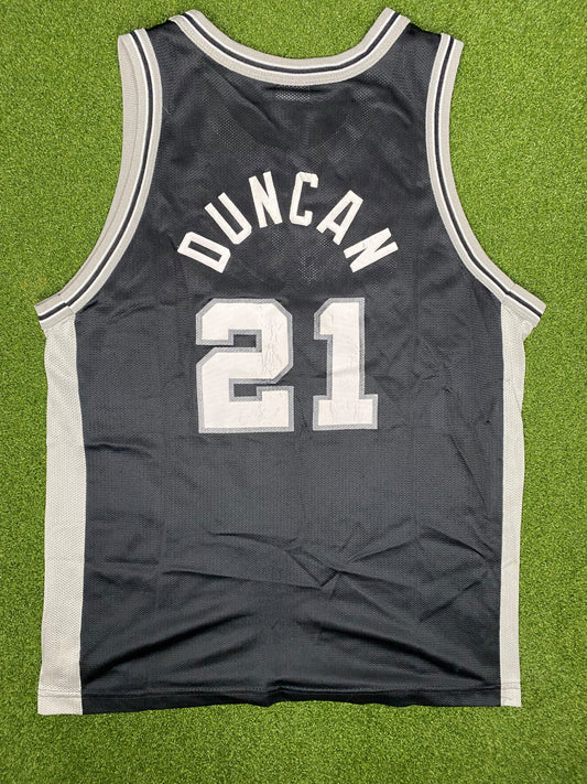 1997-2002 San Antonio Spurs - Tim Duncan #21 - Vintage NBA Jersey (Youth XL)
