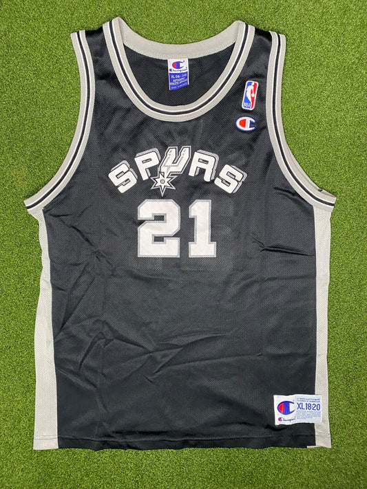 1997-2002 San Antonio Spurs - Tim Duncan #21 - Vintage NBA Jersey (Youth XL)