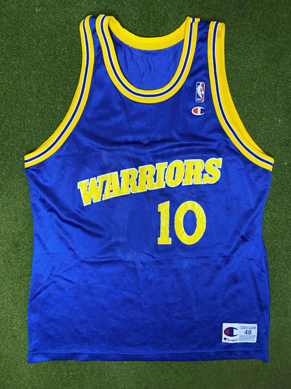 90s Golden State Warriors - Tim Hardaway #10 - Champion - Vintage NBA Jersey (48) 