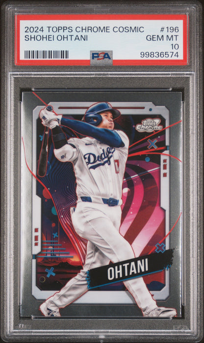 Graded 2024 Topps Cosmic Chrome Shohei Ohtani #196 Baseball Card PSA 10 Gem Mint