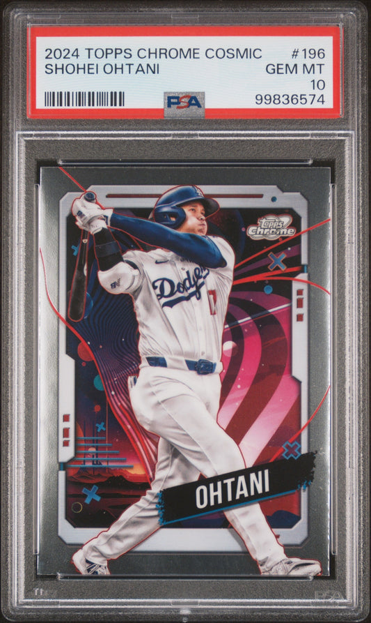 Graded 2024 Topps Cosmic Chrome Shohei Ohtani #196 Baseball Card PSA 10 Gem Mint