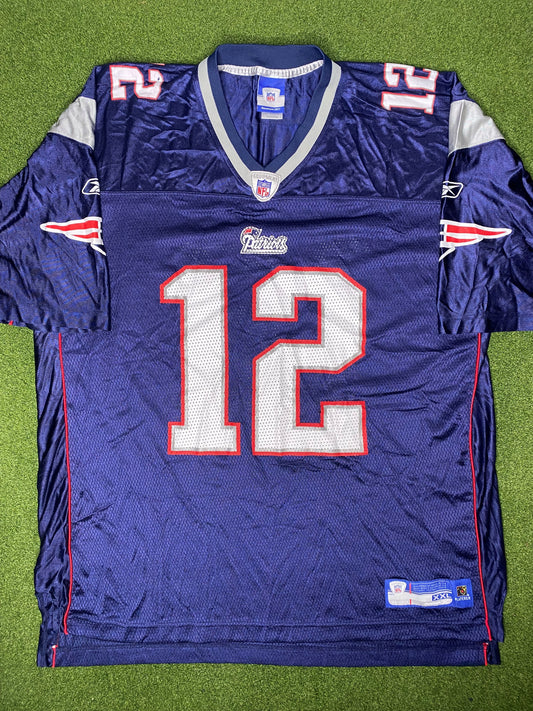 2002-2012 New England Patriots - Tom Brady #12 - Reebok - Vintage NFL Jersey (2XL)