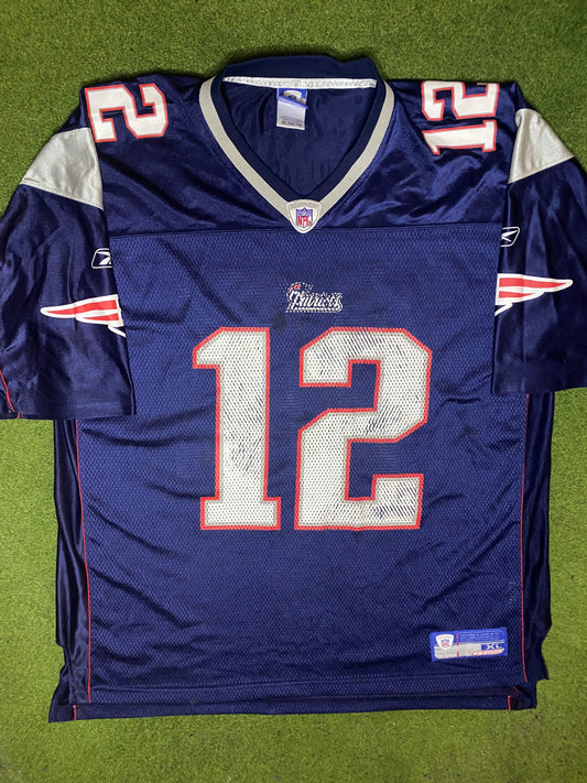 00s New England Patriots - Tom Brady #12 - Reebok - Vintage NFL Jersey (XL) Gametime Vintage