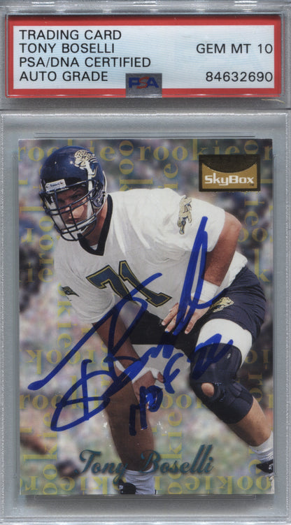 1995 SkyBox Premium Tony Boselli Rookie #160 Signed PSA/DNA Auto 10