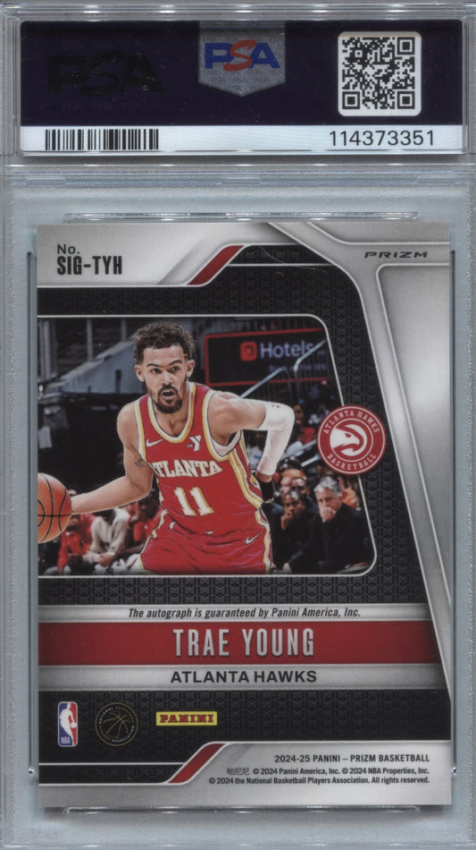 2024-25 Panini Prizm Trae Young Signatures Choice Auto #SIG-TYH PSA 10