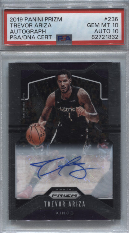 2019-20 Panini Prizm Trevor Ariza Base Signatures Auto #236 PSA 10 / Auto 10