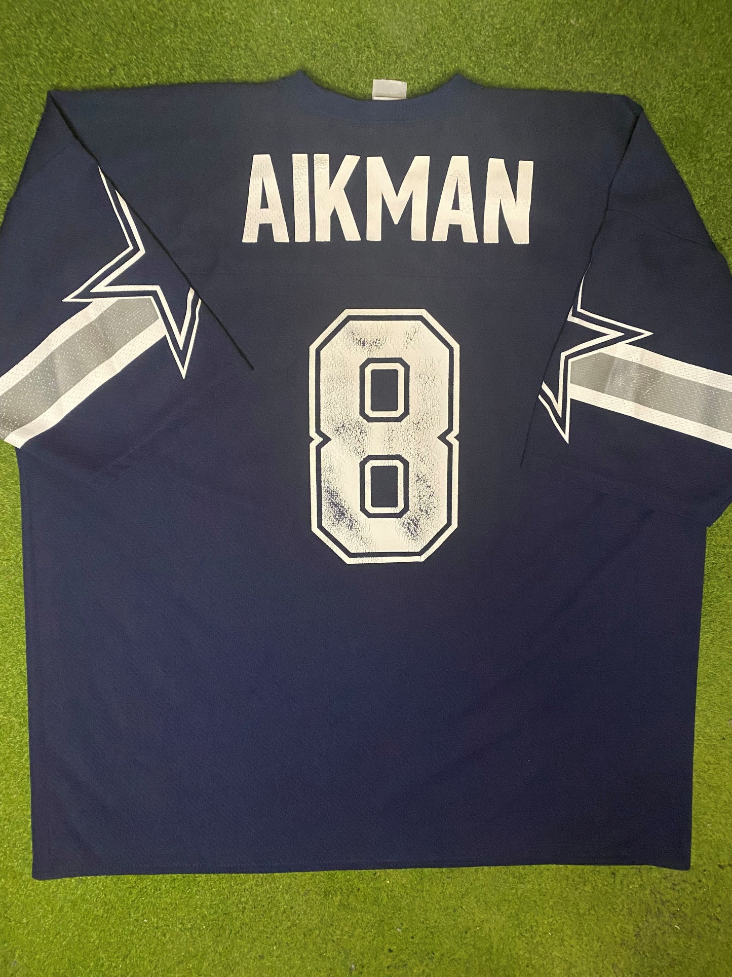 90s Dallas Cowboys - Troy Aikman #8 - Logo Athletic - Vintage NFL Jersey (2XL) Gametime Vintage