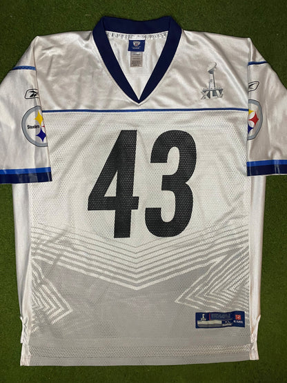 2011 Pittsburgh Steelers - Troy Polamalu #43 - Super Bowl XLV - Reebok - Vintage NFL Jersey (XL) - Gametime Vintage