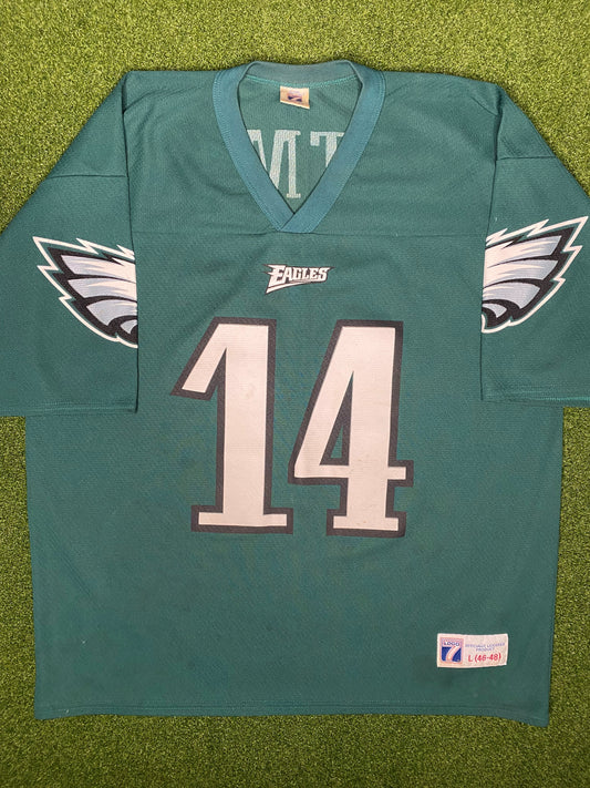 1996-1997 Philadelphia Eagles - Ty Detmer #14 - Vintage NFL Jersey (Large)