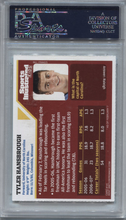 2007 SI for Kids Tyler Hansbrough #141 Signed Auto PSA/DNA UNC Tar Heels