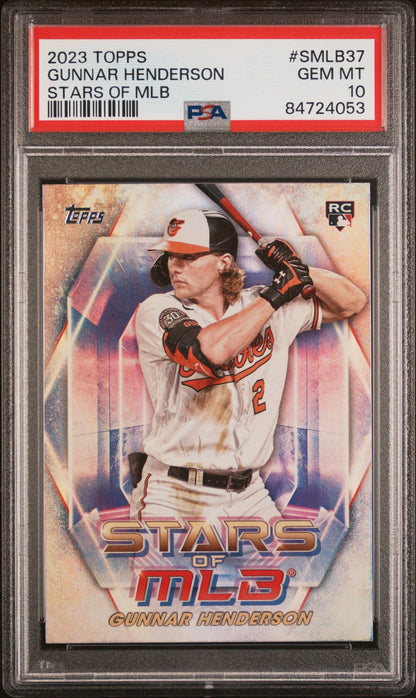 Graded 2023 Topps Gunnar Henderson #SMLB37 Stars of MLB Rookie RC Baseball Card PSA 10 Gem Mint
