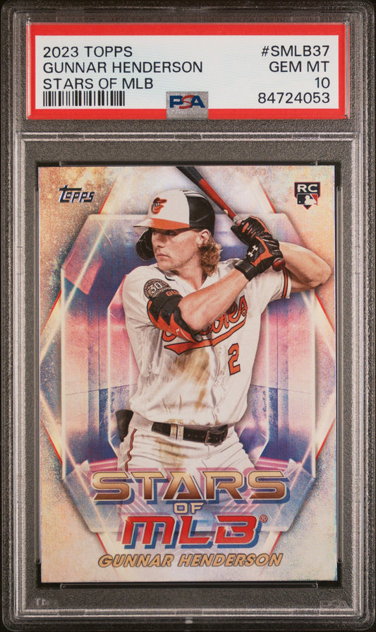 Graded 2023 Topps Gunnar Henderson #SMLB37 Stars of MLB Rookie RC Baseball Card PSA 10 Gem Mint