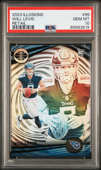 Graded 2023 Panini Illusions Will Levis #95 Retail Rookie RC Football Card PSA 10 Gem Mint