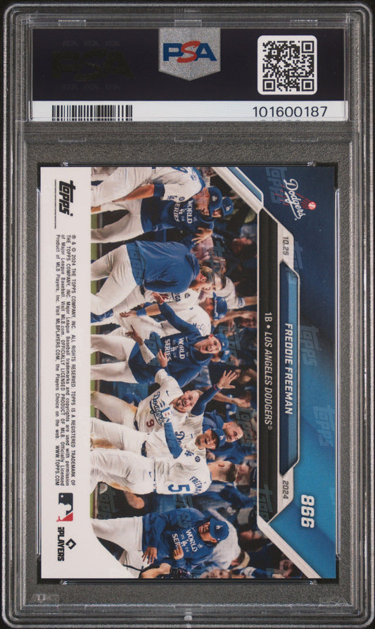 Graded 2024 Topps Now Freddie Freeman #866 Game 1 Walk Off Grand Slam Baseball Card PSA 10 Gem Mint