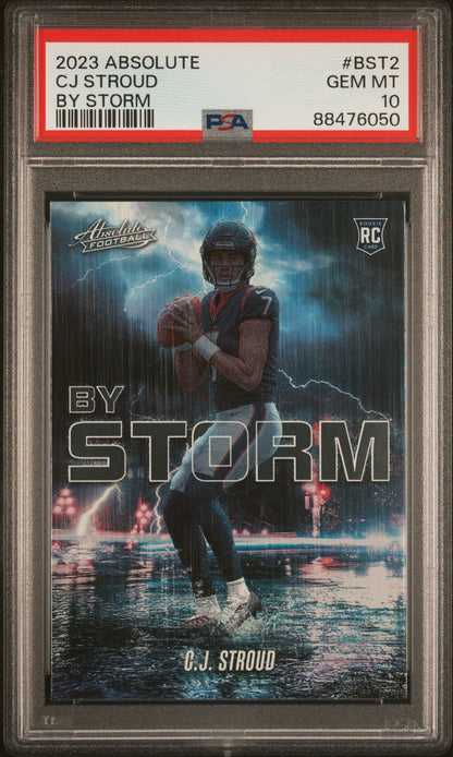 Graded 2023 Panini Absolute CJ Stroud #BST2 By Storm Rookie RC Football Card PSA 10 Gem Mint