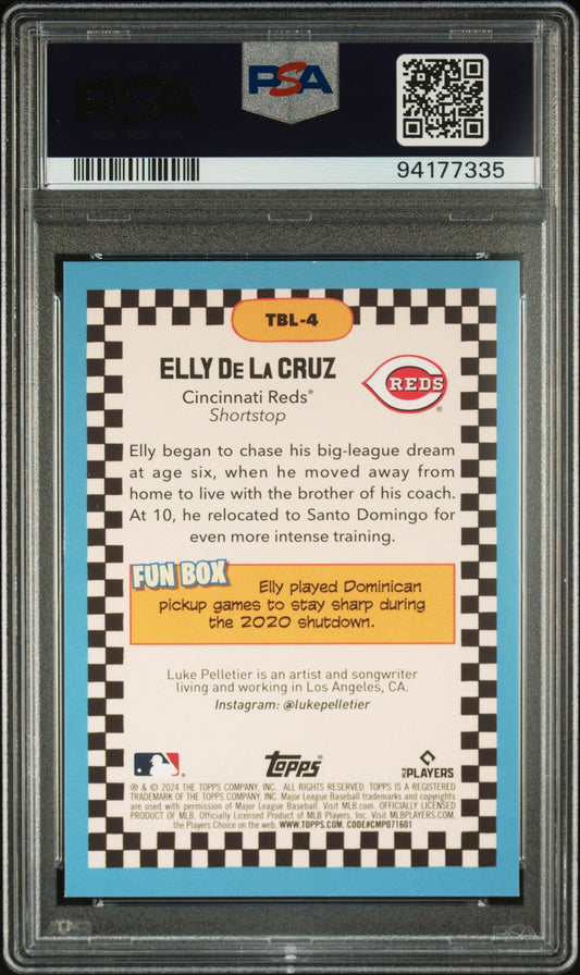Graded 2024 Topps Big League Elly De La Cruz #TBL4 Big Leaguer Rookie RC Baseball Card PSA 10 Gem Mint