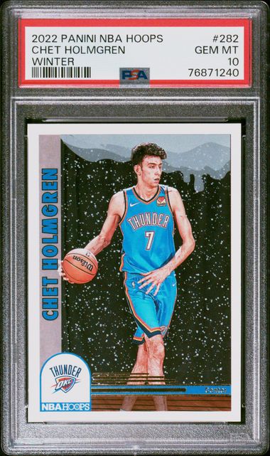 Graded 2022 Panini NBA Hoops Chet Holmgren #282 Winter Rookie RC Basketball Card PSA 10 Gem Mint