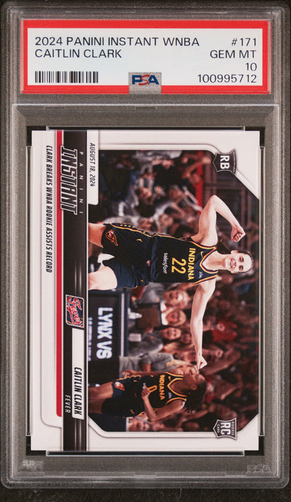 Graded 2024 Panini Instant WNBA Caitlin Clark #171 Rookie RC Basketball Card PSA 10 Gem Mint