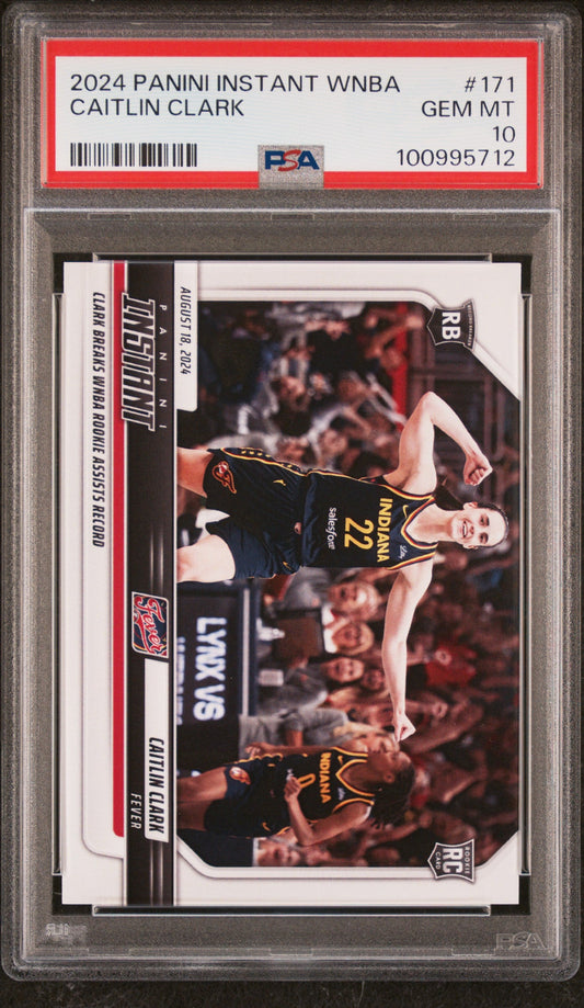 Graded 2024 Panini Instant WNBA Caitlin Clark #171 Rookie RC Basketball Card PSA 10 Gem Mint