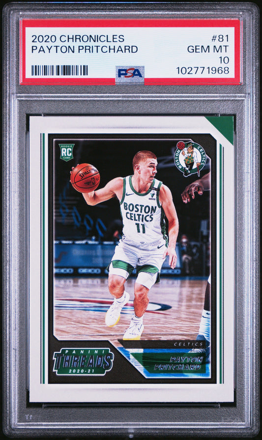 Graded 2020 Panini Chronicles Payton Pritchard #81 Rookie RC Basketball Card PSA 10 Gem Mint
