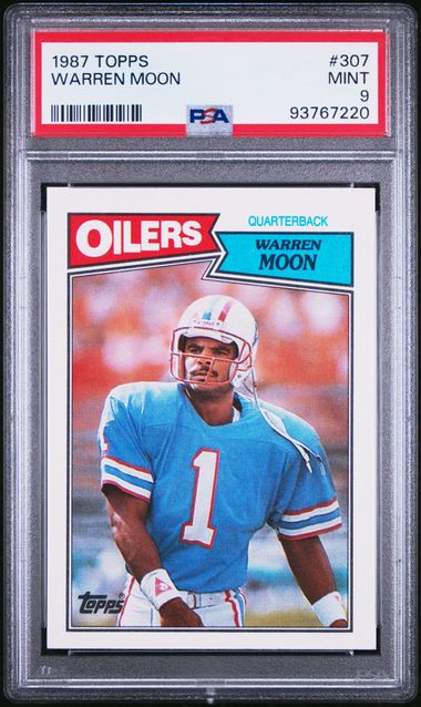 Graded 1987 Topps Warren Moon #307 Football Card PSA 9 Mint