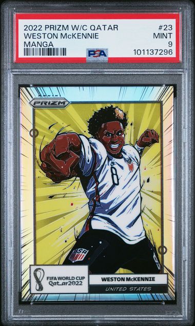 Graded 2022 Panini Prizm World Cup Manga Weston McKennie #23 Case Hit SSP Soccer Card PSA 9 Mint