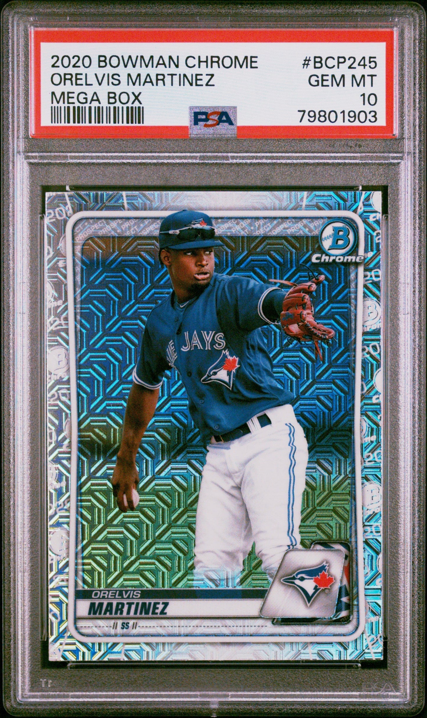 Graded 2020 Topps Bowman Chrome Orelvis Martinez #BCP245 Mega Box Rookie RC Baseball Card PSA 10 Gem Mint