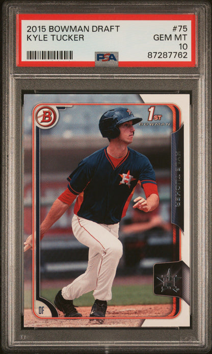 Graded 2015 Topps Bowman Draft Kyle Tucker #75 Rookie RC Baseball Card PSA 10 Gem Mint