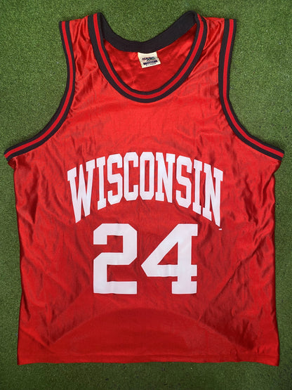 90s Wisconsin Badgers - Vintage College Basketball Jersey (XL)