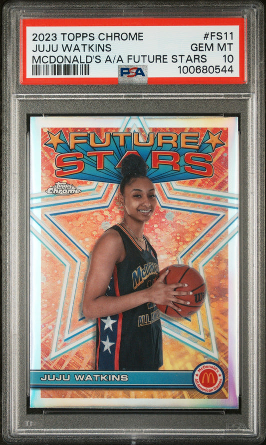 Graded 2023 Topps Chrome JuJu Watkins #FS11 McDonalds All American Future Stars Rookie RC Basketball Card PSA 10 Gem Mint