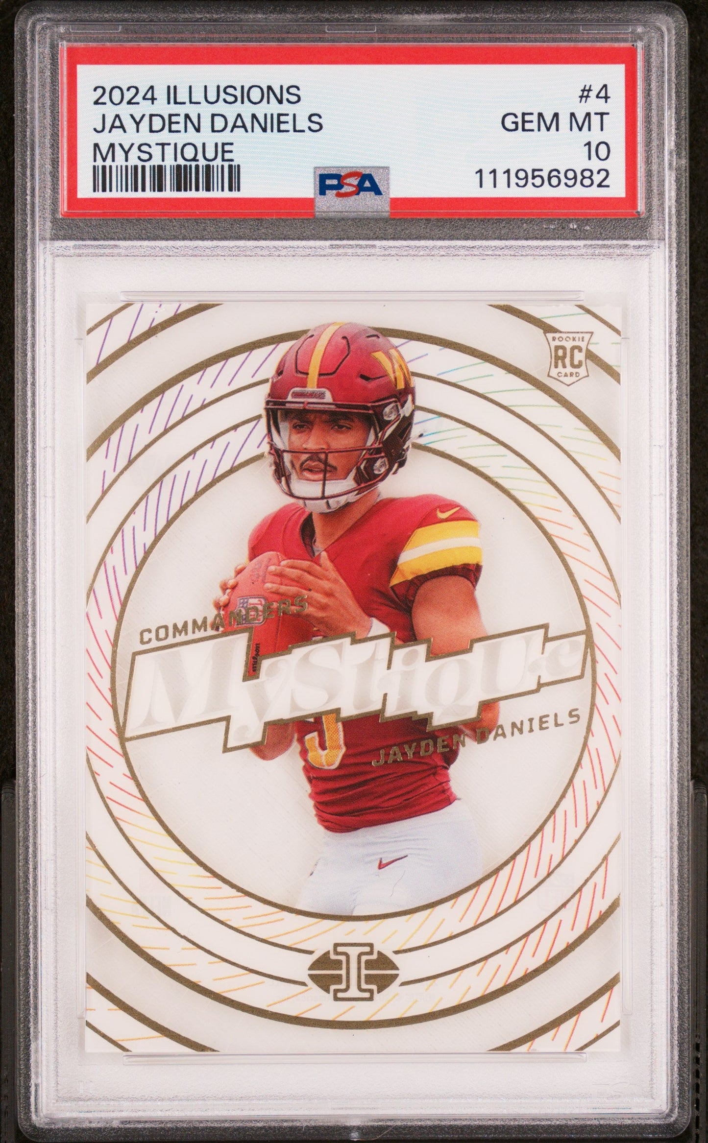 Graded 2024 Panini Illusions Jayden Daniels #4 Mystique Rookie RC Football Card PSA 10 Gem Mint