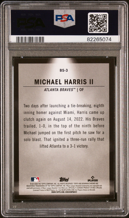 Graded 2023 Topps Bowman Michael Harris II #BS3 Spotlights Rookie RC Baseball Card PSA 10 Gem Mint