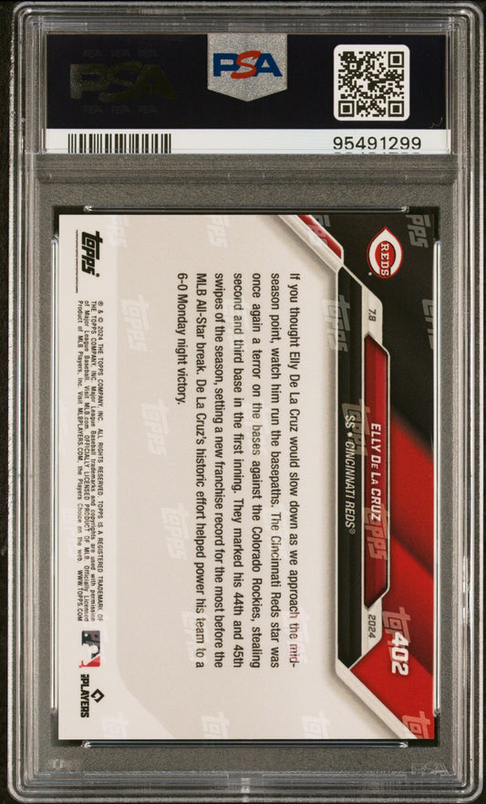 Graded 2024 Topps Now Elly De La Cruz #402 Rookie RC Baseball Card PSA 10 Gem Mint
