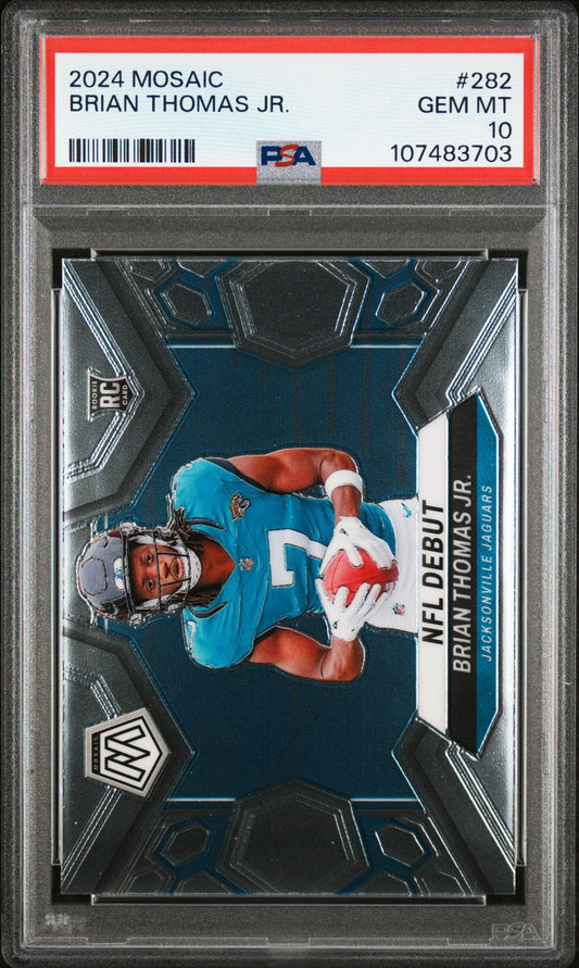 Graded 2024 Panini Mosaic Brian Thomas Jr #282 Rookie RC Football Card PSA 10 Gem Mint