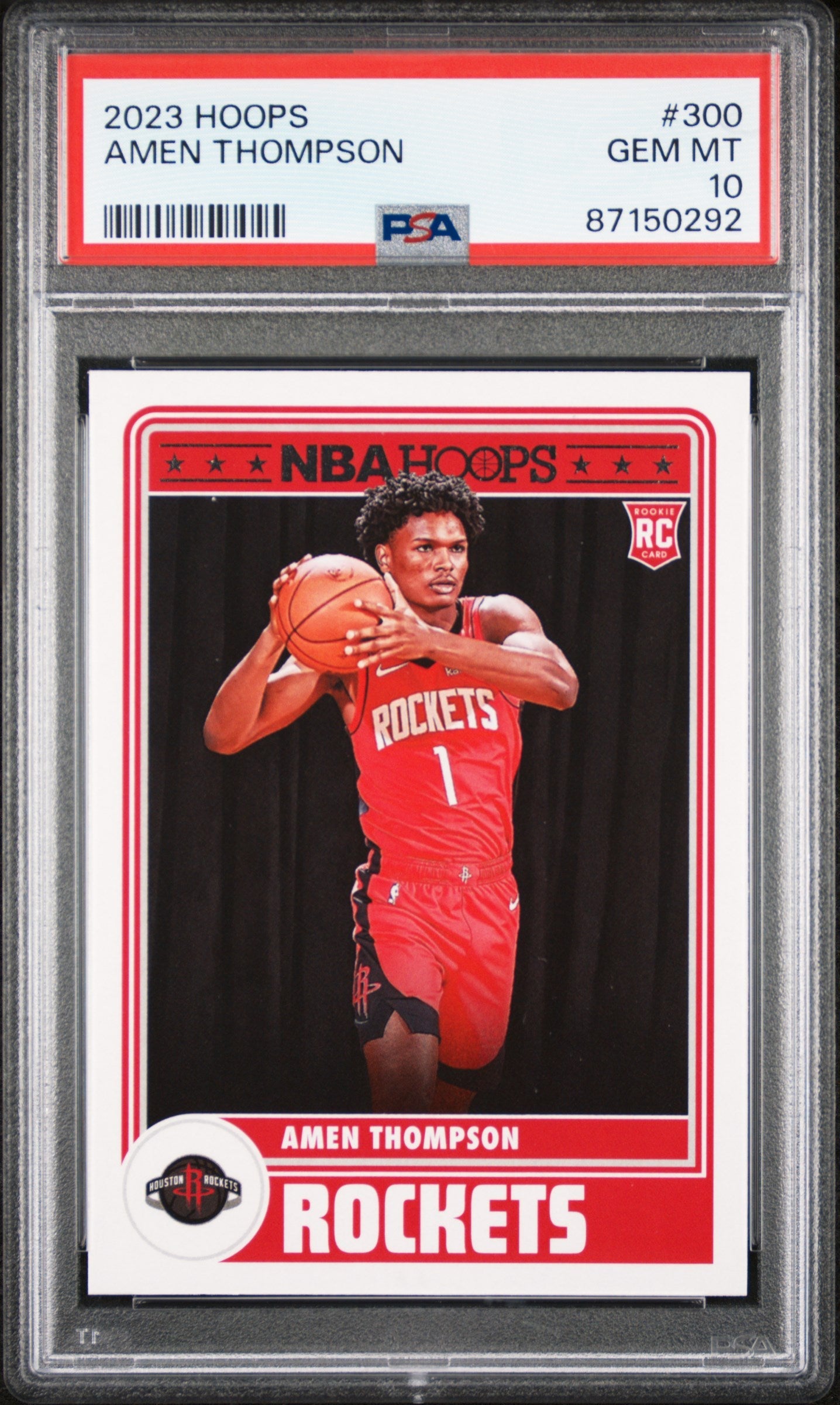 Graded 2023 Panini Hoops Amen Thompson #300 Rookie RC Basketball Card PSA 10 Gem Mint