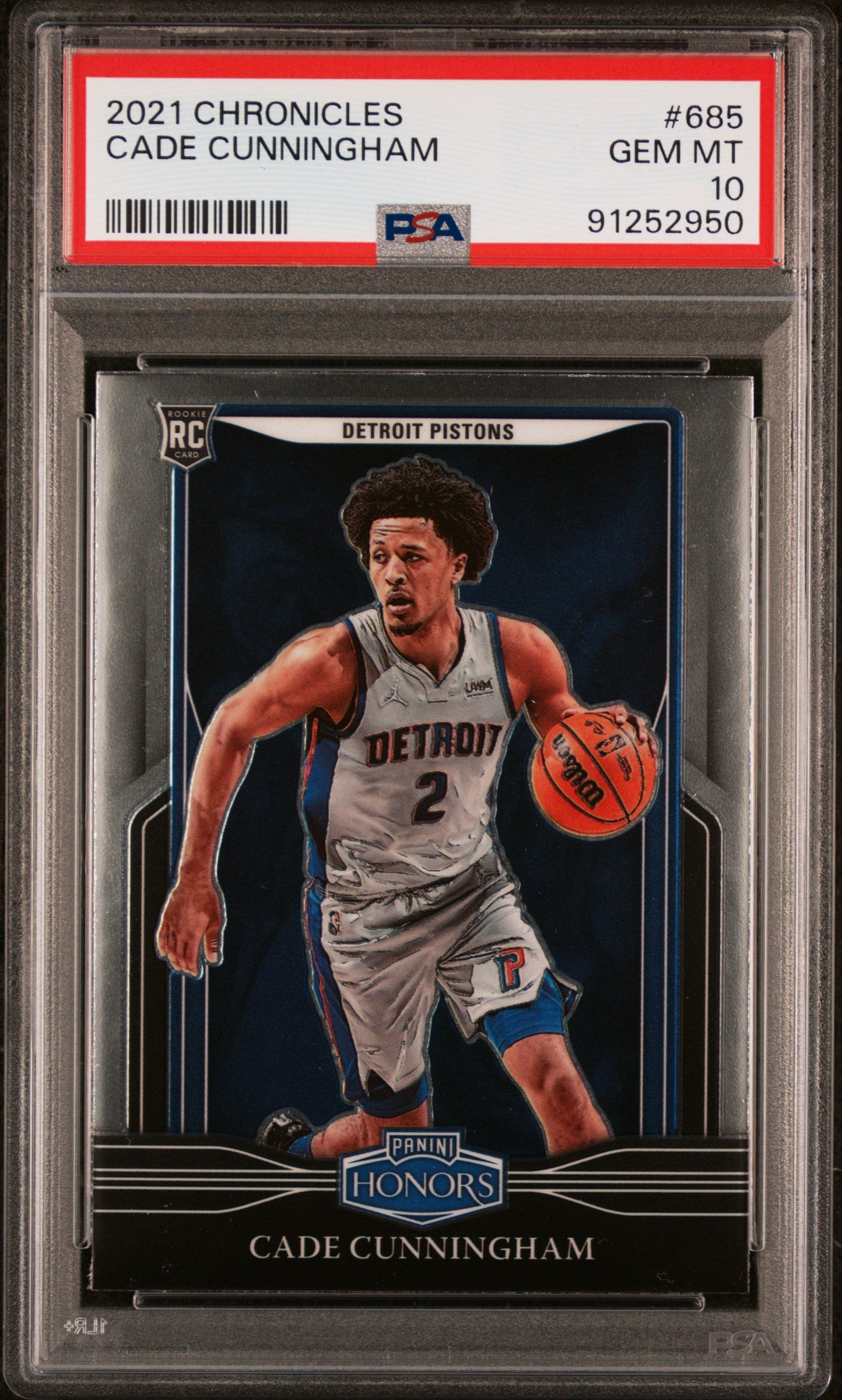 Graded 2021 Panini Chronicles Cade Cunningham #685 Rookie RC Basketball Card PSA 10 Gem Mint