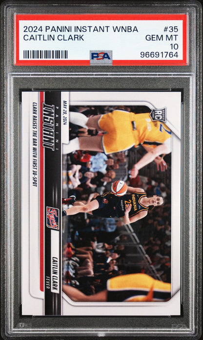 Graded 2024 Panini Instant WNBA Caitlin Clark #35 Rookie RC Basketball Card PSA 10 Gem Mint