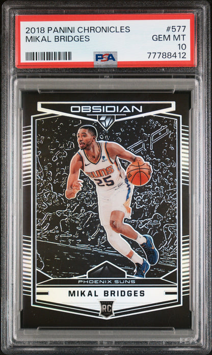 Graded 2018 Panini Chronicles Mikal Bridges #577 Rookie RC Basketball Card PSA 10 Gem Mint