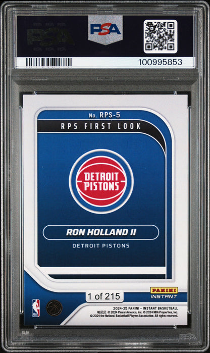 Graded 2024 Panini Instant NBA Ron Holland II #5 RPS First Look Rookie RC Basketball Card PSA 9 Mint
