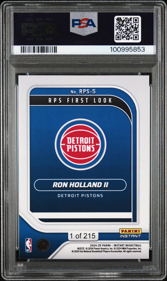 Graded 2024 Panini Instant NBA Ron Holland II #5 RPS First Look Rookie RC Basketball Card PSA 9 Mint