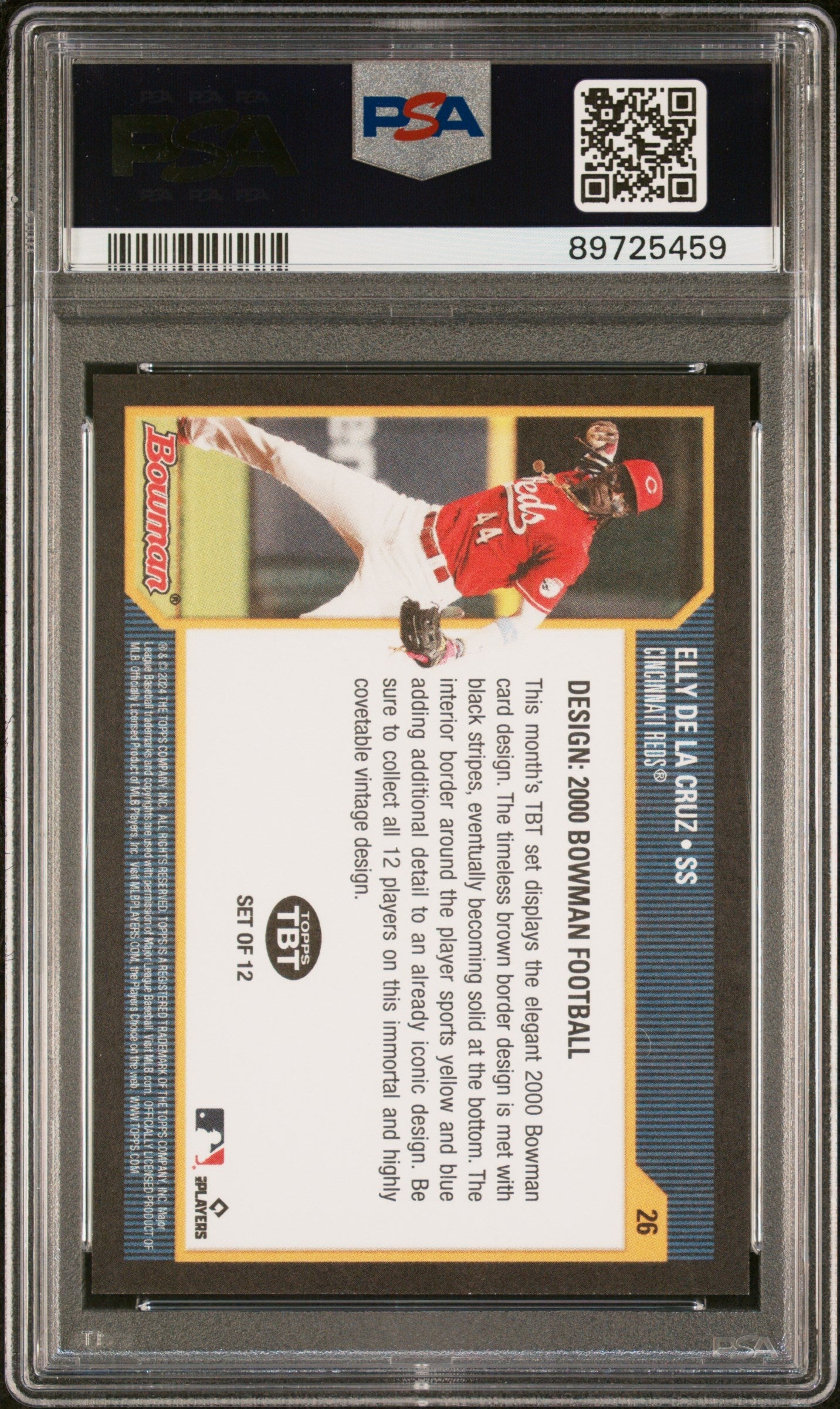 Graded 2024 Topps Elly De La Cruz #26 Throwback Thursday Rookie RC Baseball Card PSA 10 Gem Mint
