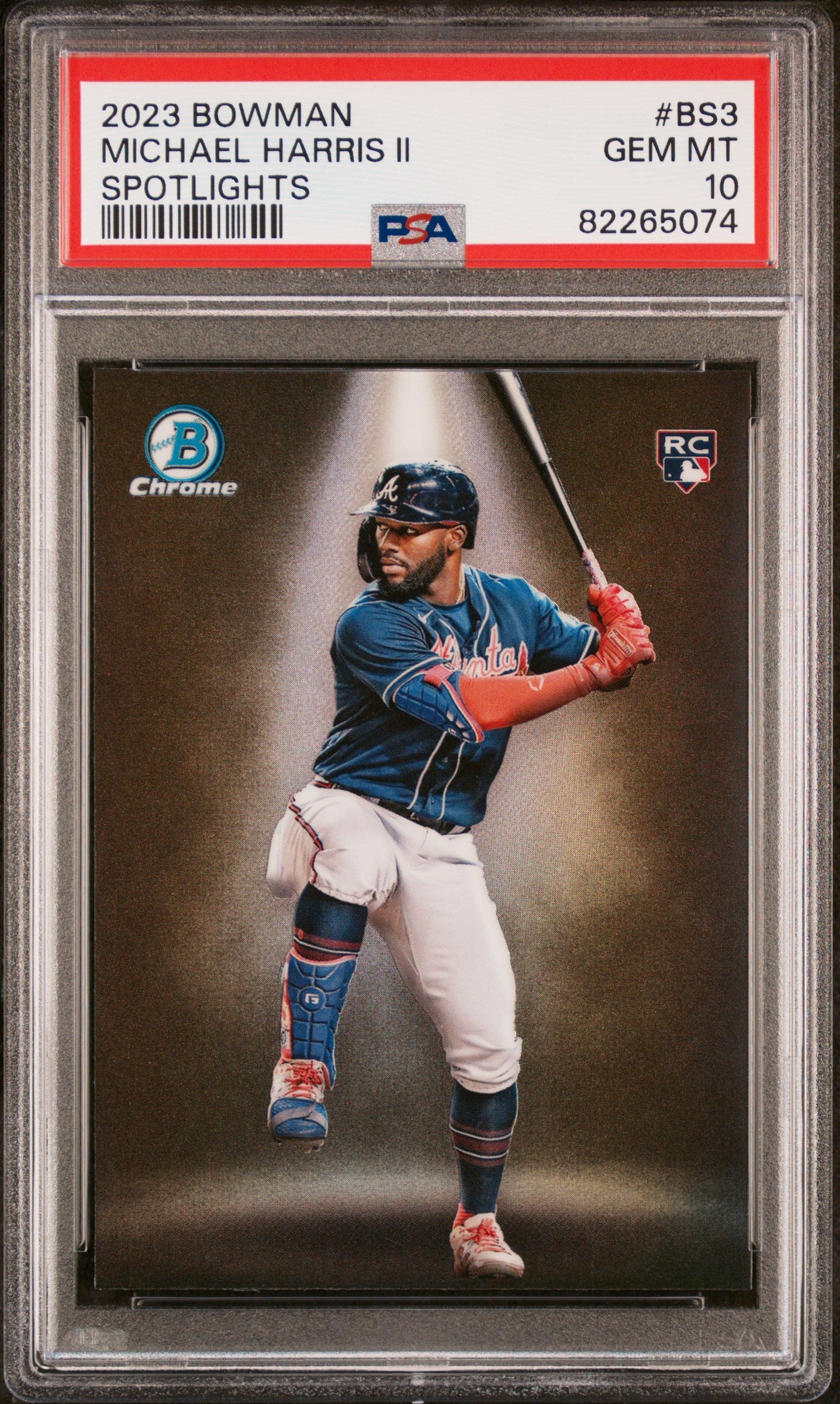 Graded 2023 Topps Bowman Michael Harris II #BS3 Spotlights Rookie RC Baseball Card PSA 10 Gem Mint